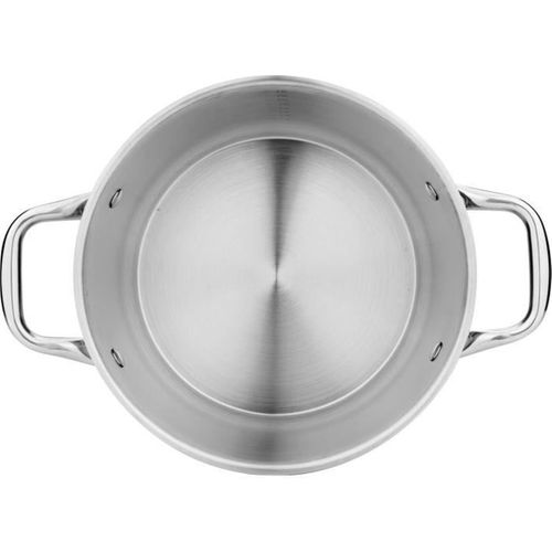 Marmite Inox 24 Cm 5 L Avec Couvercle Verre - Compatible Induction