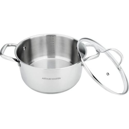 Marmite 28 Cm 8 L En Acier Inoxydable - Couvercle Verre, Tous Feux (induction)