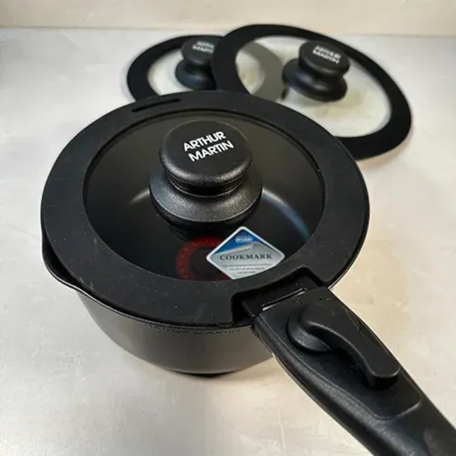Lot De 3 Couvercles Universels Arthur Martin En Verre Et Silicone (16-18-20 Cm) Pour Poêles Et Casse
