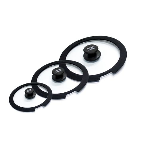 Lot De 3 Couvercles Universels Arthur Martin En Verre Et Silicone (16-18-20 Cm) Pour Poêles Et Casse