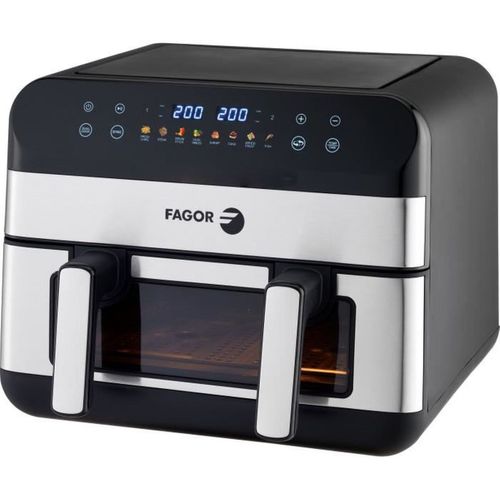 Friteuse Sans Huile 10 L 2400 W, Double Bac 4,5 L, Écran Tactile