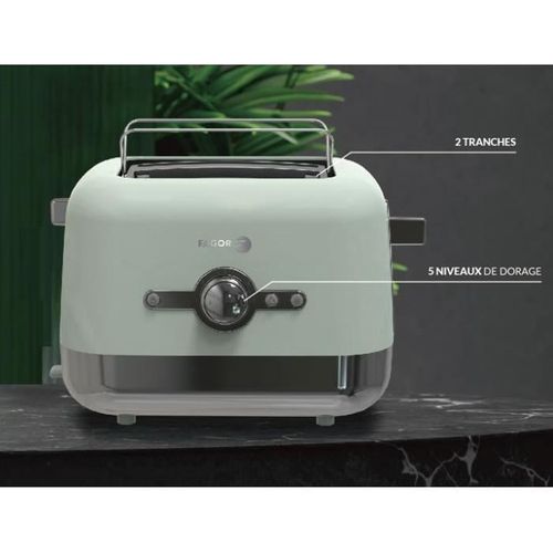 Grille-pain 2 Tranches 870 W, 5 Niveaux De Dorage, Réchauffage Et Décongélation
