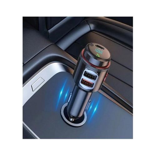 Transmetteur Fm Bluetooth Voiture Noir — USB-c Pd30w, 2x USB-a, 48w