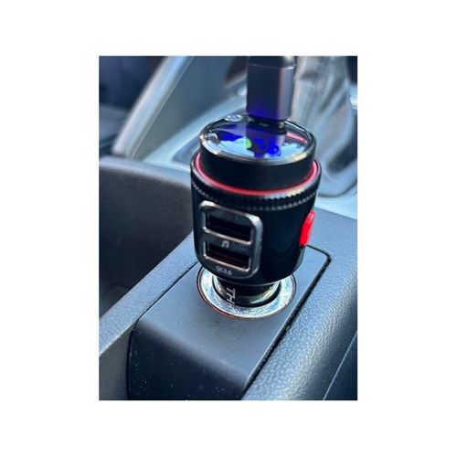 Transmetteur Fm Bluetooth Voiture Noir — USB-c Pd30w, 2x USB-a, 48w