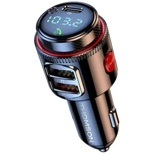 Transmetteur Fm Bluetooth Voiture Noir — USB-c Pd30w, 2x USB-a, 48w