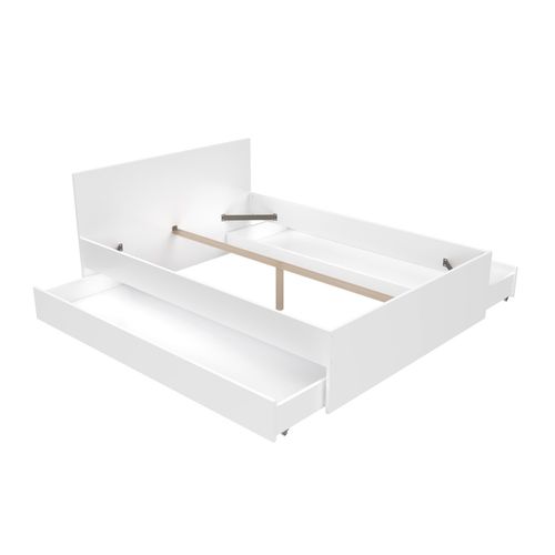Lit 140x190 Inclus 2 Tiroirs Oslo Blanc