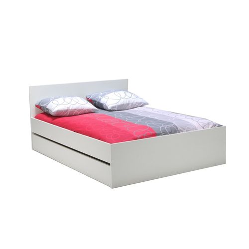 Lit 140x190 Inclus 2 Tiroirs Oslo Blanc