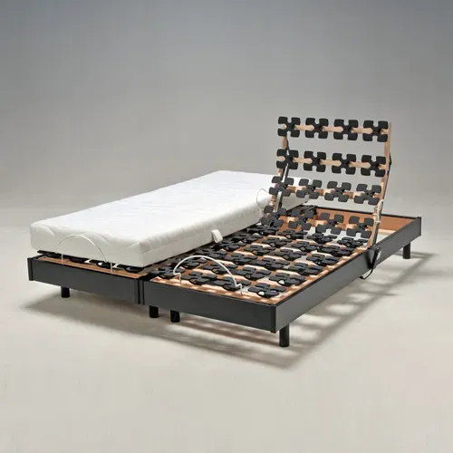 Ensemble 2 Sommiers Relaxation Électrique Flexpalace 2x80x200 / Noir