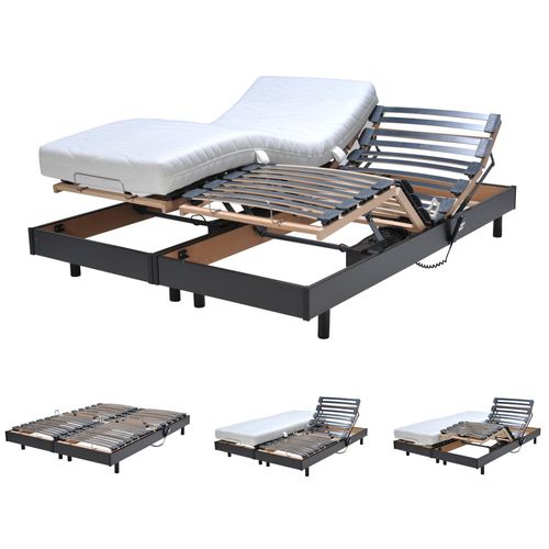 Ensemble 2 Sommiers Relaxation Électrique Flexpur 80x200 / Noir