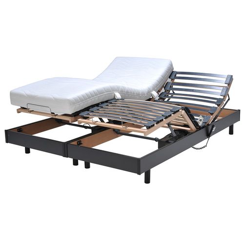Ensemble 2 Sommiers Relaxation Électrique Flexpur 80x200 / Noir