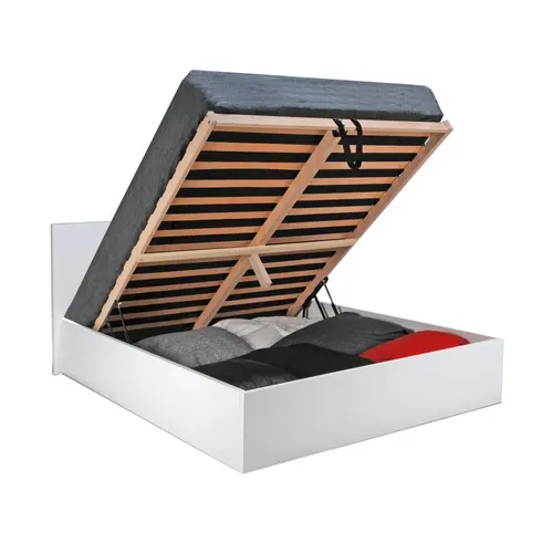 Lit Coffre Madrid 140x190 + 1 Sommier / Blanc