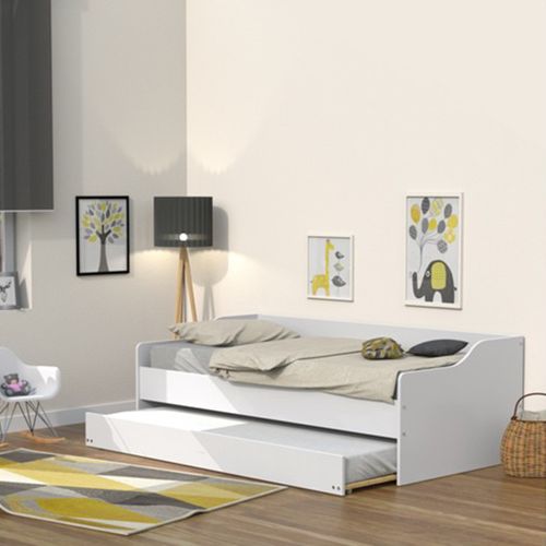 Lit Gigogne - 2 Sommiers - 1 Tiroir-lit 90x200 Sweet - Blanc