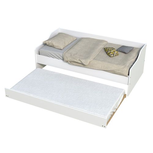 Lit Gigogne - 2 Sommiers - 1 Tiroir-lit 90x200 Sweet - Blanc