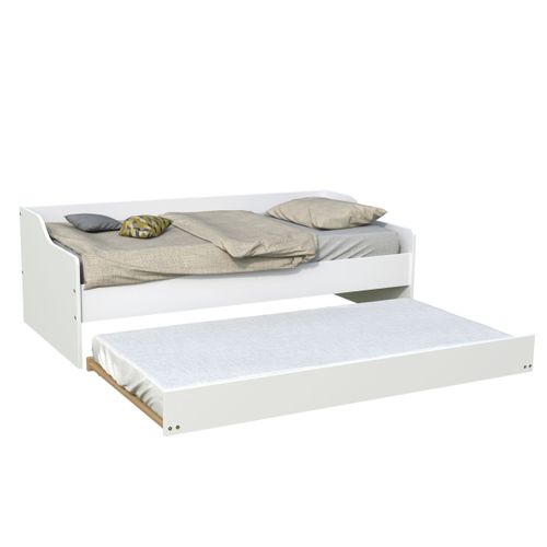 Lit gigogne 90x190 cm avec sommiers ALIX blanc