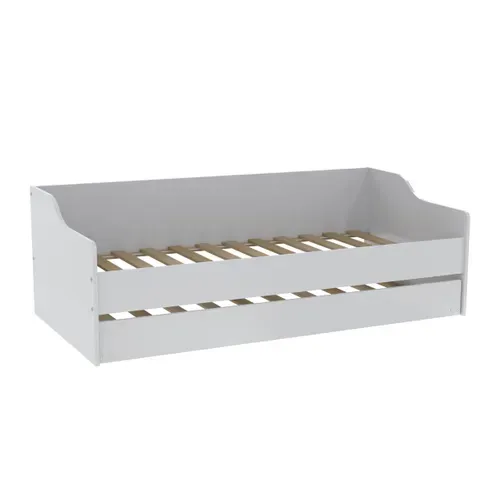 Lit gigogne 90x190 cm avec sommiers ALIX blanc