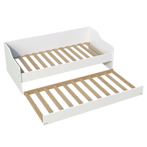 Lit gigogne 90x190 cm avec sommiers ALIX blanc