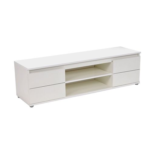 Meuble TV 140cm 2 Portes 1 Niche Como Blanc
