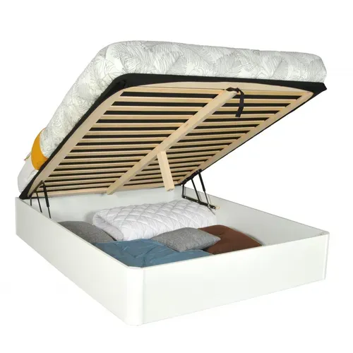 Lit Coffre Spiro 140x190cm + 1 Sommier / Blanc