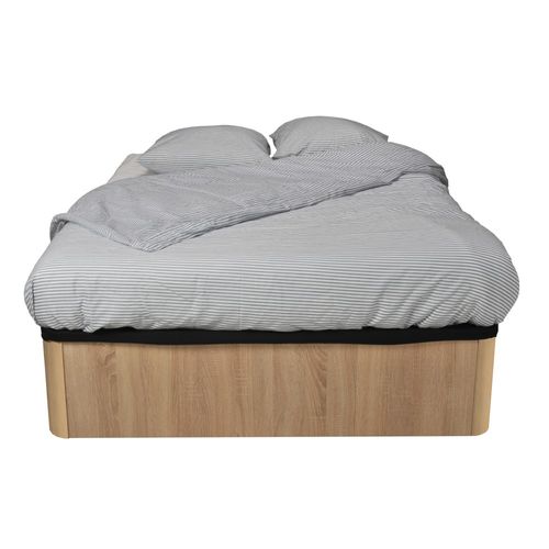 Lit Coffre Spiro 160x200cm + 1 Sommier / Décor Chêne Blanchi