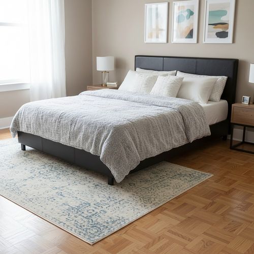 Lit Atlanta 140x190 + 1 Sommier + 1 Matelas Carlton / Noir