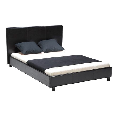 Lit Atlanta 140x190 + 1 Sommier + 1 Matelas Carlton / Noir