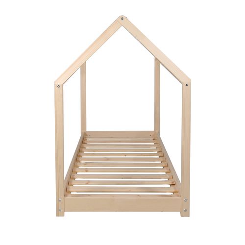 Lit Cabane Et Sommier 70x140 Panda - Naturel