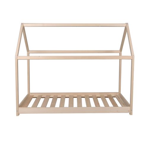 Lit Cabane Et Sommier 70x140 Panda - Naturel