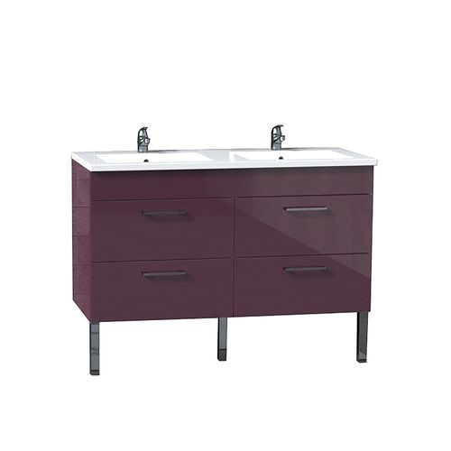 Ensemble Meuble Sous-vasque + Vasque Résine Milano / Aubergine
