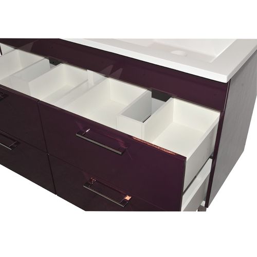 Ensemble Meuble Sous-vasque + Vasque Résine Milano / Aubergine