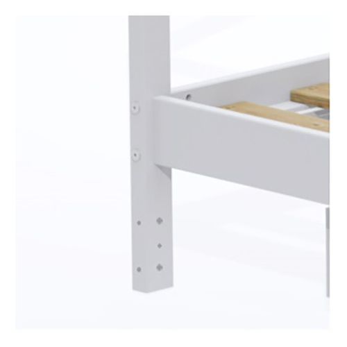 Lit Cabane 90x190 Tiroir De Lit Et Sommier Inclus Koala - Blanc Laqué