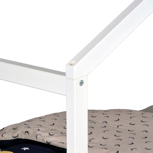 Lit Cabane 90x190 Tiroir De Lit Et Sommier Inclus Koala - Blanc Laqué