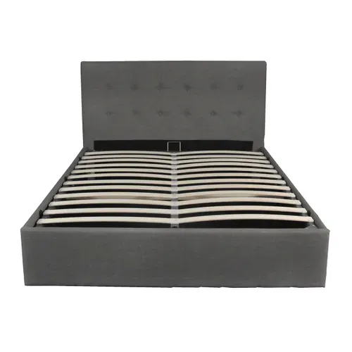 Lit Coffre 160x200 Sommier Inclus Mily Gris Foncé