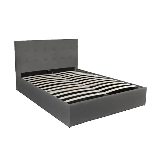 Lit Coffre 160x200 Sommier Inclus Mily Gris Foncé
