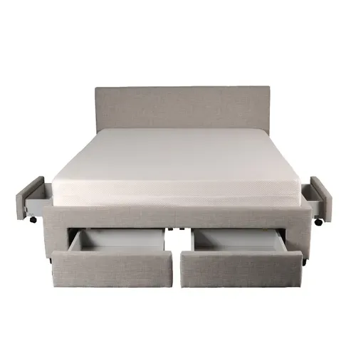 Lit 140x190 Sommier Inclus Et 4 Tiroirs Côme Girs Clair