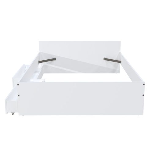 Lit Kappa 140x190 Cm + 2 Tiroirs / Blanc