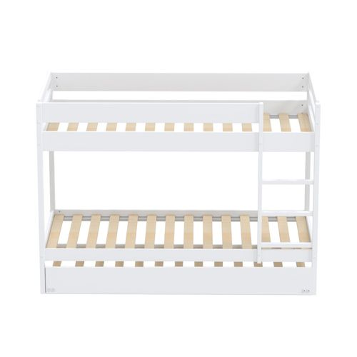 Lit Superpose Wally 90x190 + 2 Sommiers + 1 Lit Tiroir/ Blanc