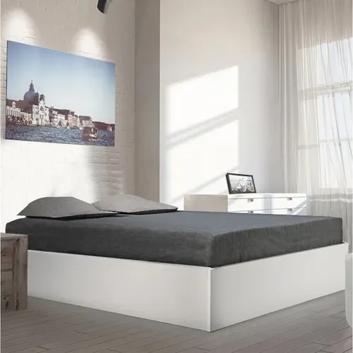 Lit Coffre Bilbao 160x200 Cm + Sommier / Blanc