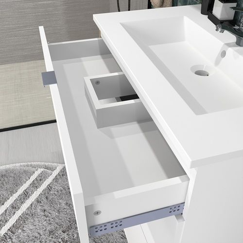 Meuble Sous-vasque 3 Tiroirs Marbella 60 Cm + Vasque / Blanc