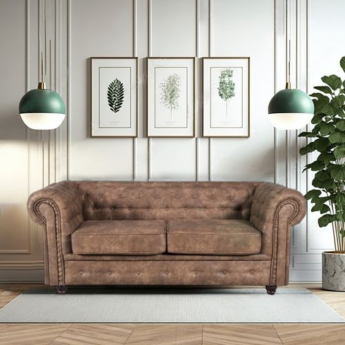 Canapé Chesterfield 2 Places / Marron Vieilli