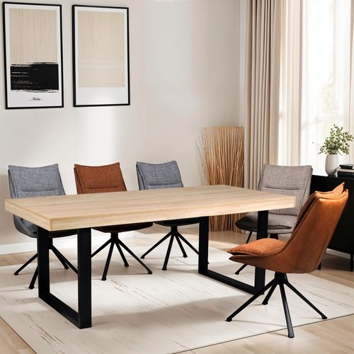 Table à Manger Tivoli 200x90cm - 10 Personnes / Décor Chêne Blanchi