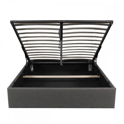 Lit Coffre Genoa 140x190 + 1 Sommier / Gris Foncé