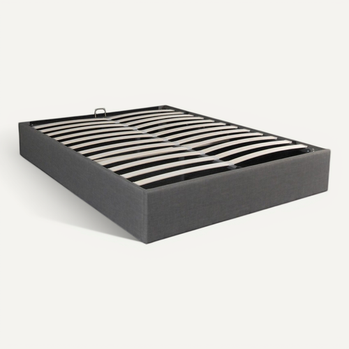 Lit Coffre Genoa 140x190 + 1 Sommier / Gris Foncé
