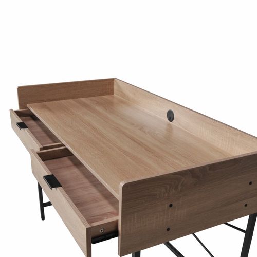 Bureau Campus 123x54cm / Décor Chêne Blanchi Et Métal Noir