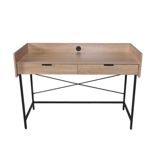 Bureau Campus 123x54cm / Décor Chêne Blanchi Et Métal Noir