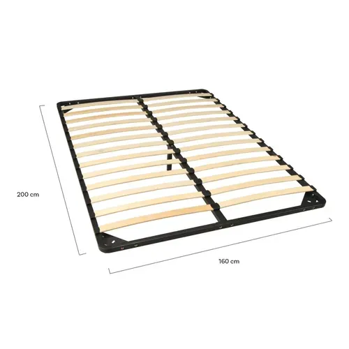 Sommier Métal Reno 160x200 Cm + 1 Pied Amovible / Noir