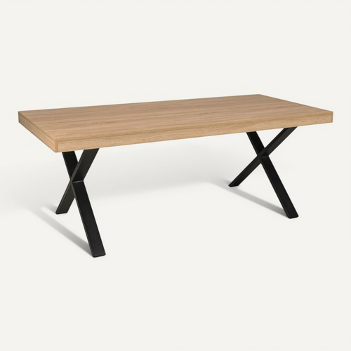 Table à Manger Cadix, 8 Personnes, 180 X 90 Cm / Décor Chêne Blanchi