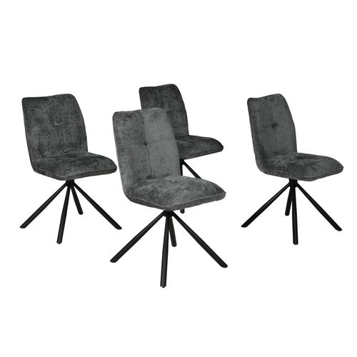 Lot De 4 Chaises Pivotantes De Salle à Manger Cortina / Gris Foncé