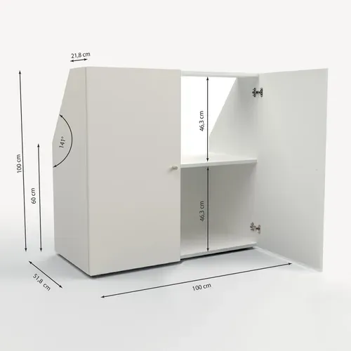 Meuble Sous Pente Colombe 100x100 Cm Blanc