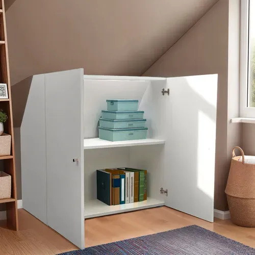 Meuble Sous Pente Colombe 100x100 Cm Blanc