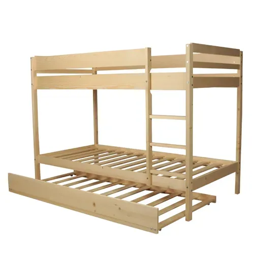 Lit Superpose Wally 90x190 + 2 Sommiers + 1 Lit Tiroir/ Naturel